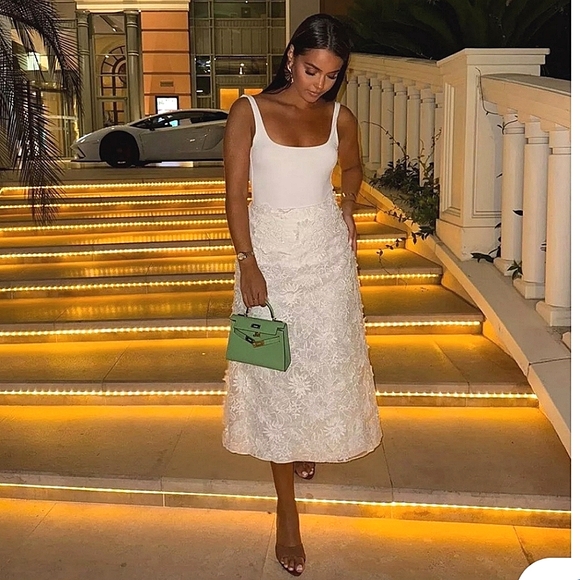 Zara floral embroidered midi skirt size S - Picture 6 of 16